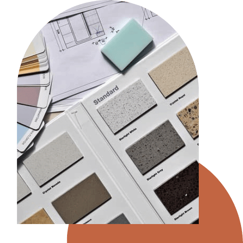 plan, nuancier et matériaux