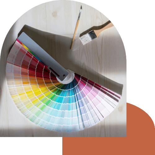 nuancier ouvert et pinceau