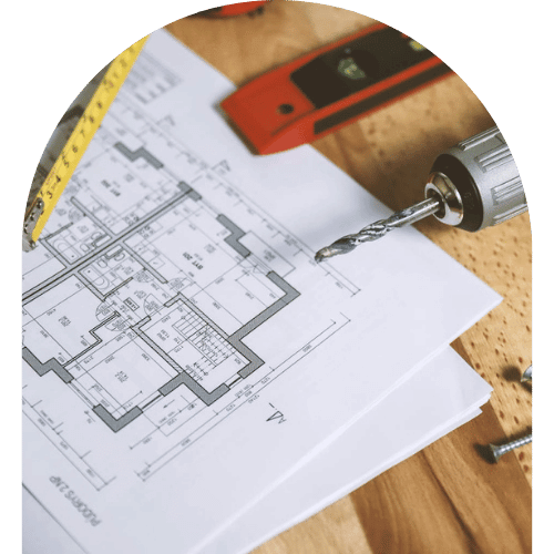 plan aménagement pour travaux avec perceuse